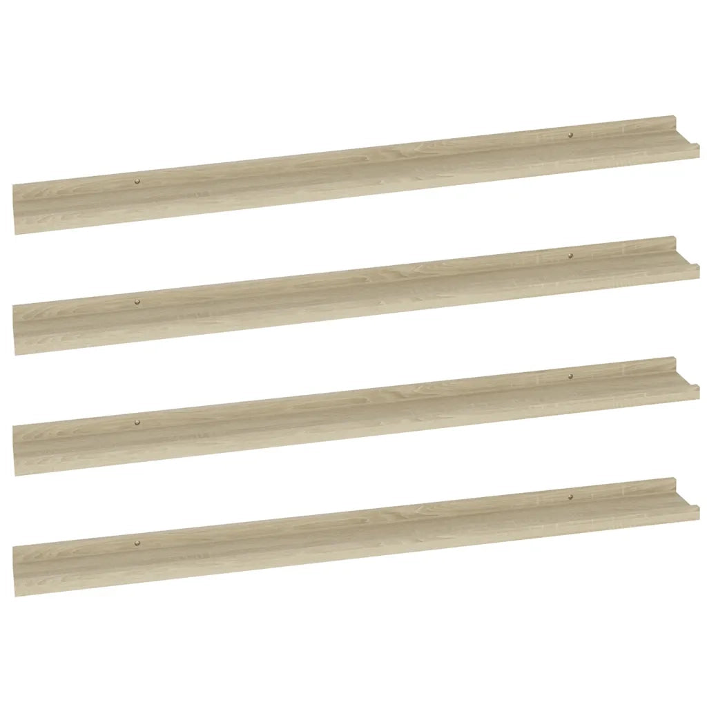Mensole da Parete 4 pz Rovere Sonoma 100x9x3 cm 326687