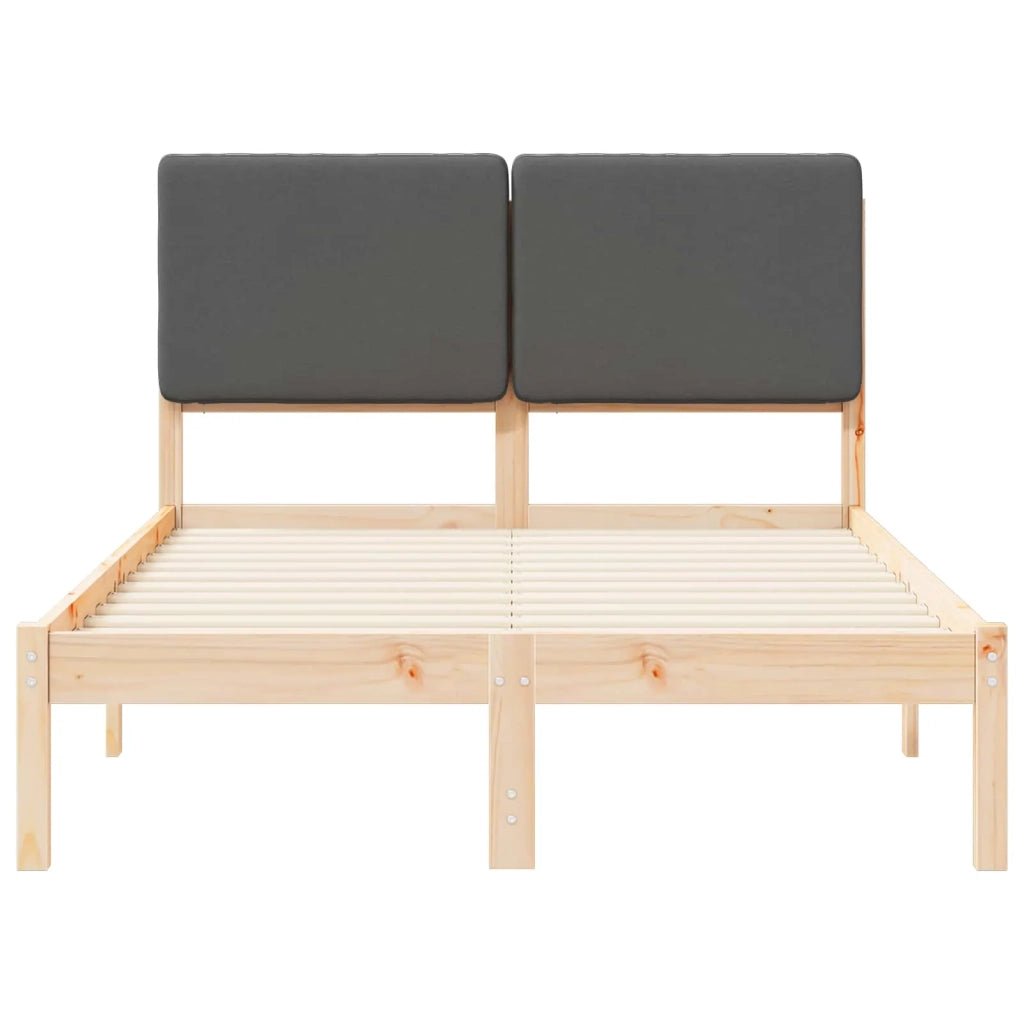 Letto con Testiera Rivestita Grigio scuro 135 x 190 cm 877920