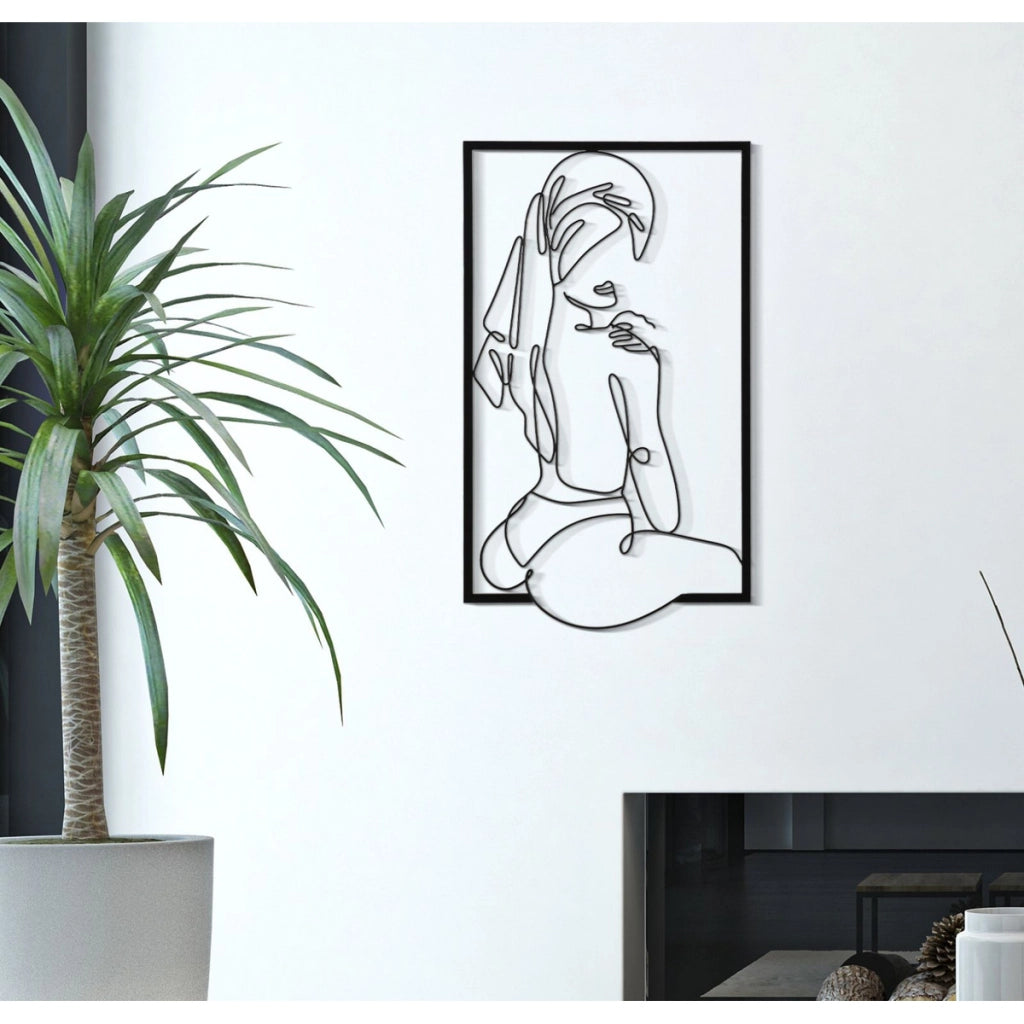 Decorazione in Metallo Corpi 4, Nero, Metallo, 40x1,3x70 cm