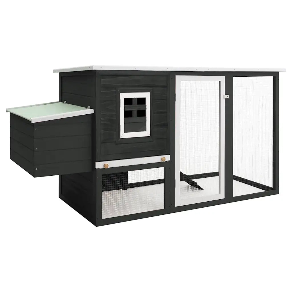Pollaio all'Aperto con 1 Casetta di Cova Grigio in Legno  cod mxl 53183
