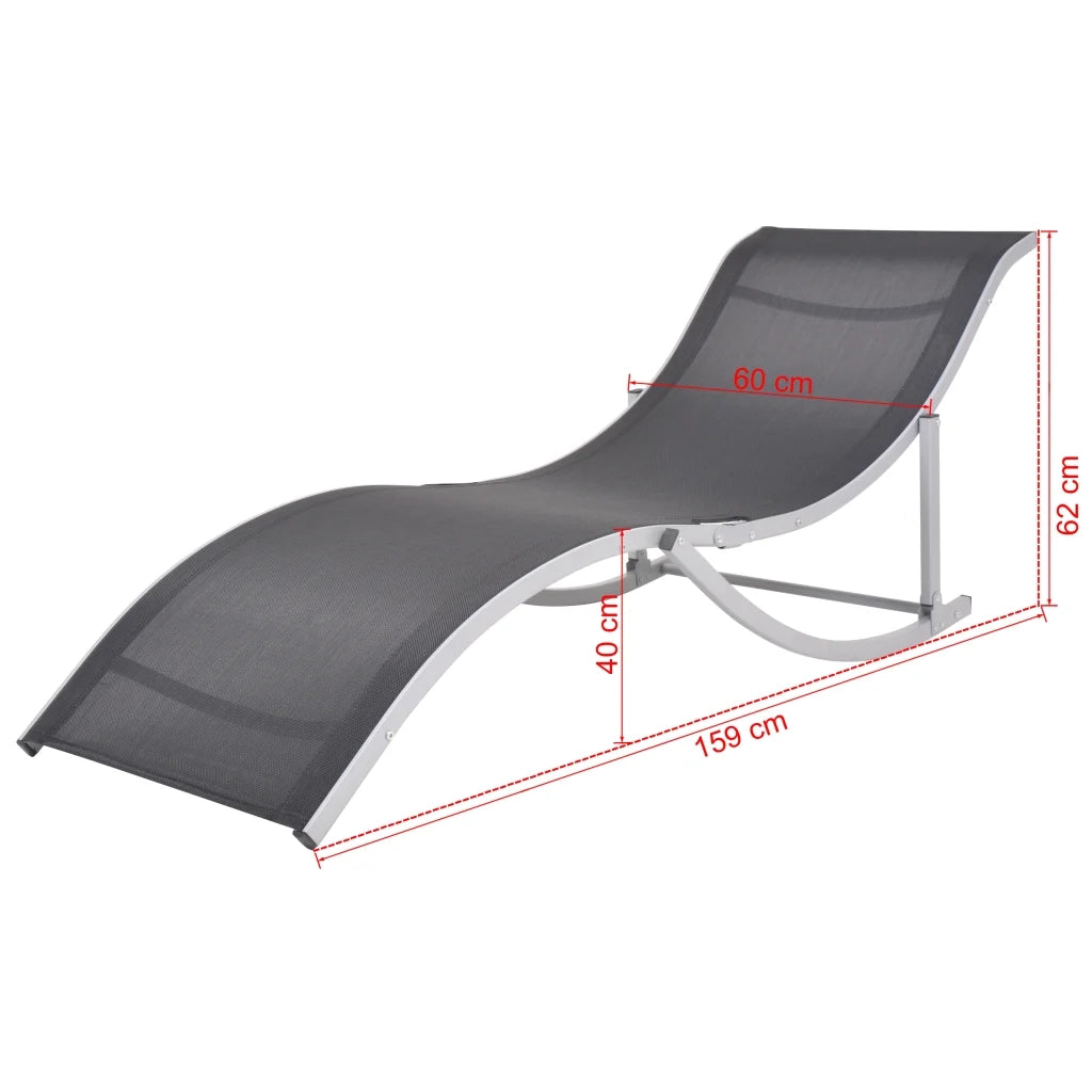 Lettini da Sole Pieghevoli 2 pz in Alluminio e Textilene cod mxl 6551