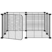 Gabbia per animali domestici a 8 pannelli con porta 35 x 35 cm nera 02_0041605