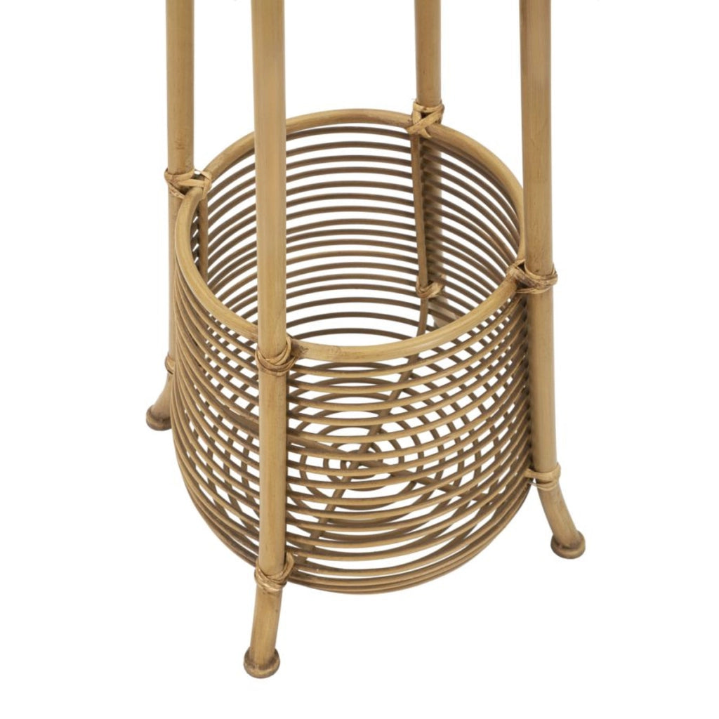 Appendiabiti porta-ombrelli Panama in ferro e rattan 49x49x175 cm