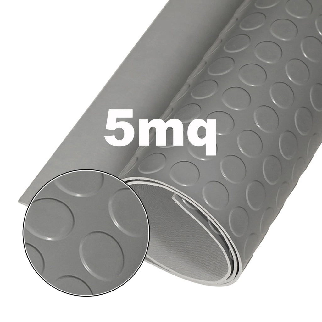 1mt x 5mt Pavimento antiscivolo bolflex bullonato copripavimento bollato in pvc 1,2mm - GRIGIO CHIARO