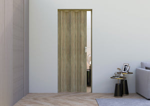 Porta a Soffietto da Interno 88,5x214 cm in PVC Florance Rovere Cognac Scuro