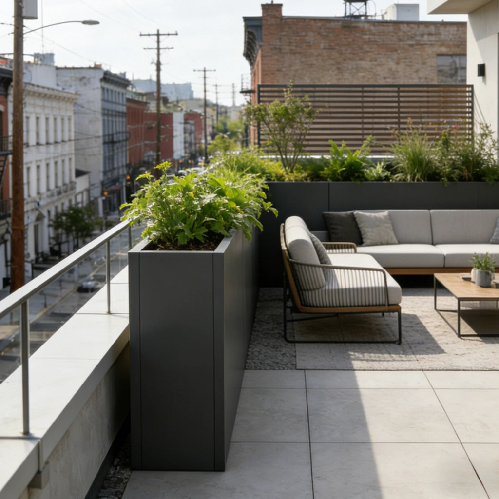 Fioriera Vaargel in Acciaio Portafiori 82x90x30 cm - Grigio Antracite casa.pro