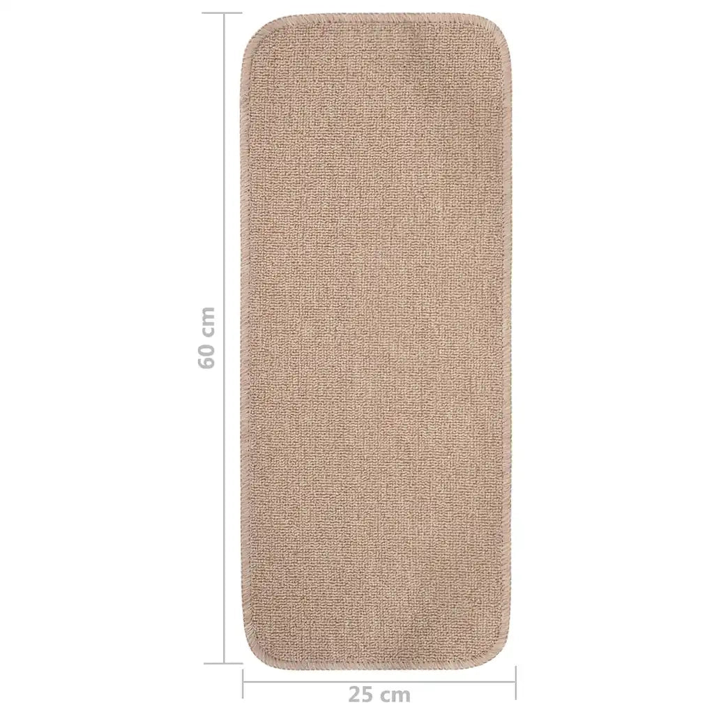Tappetini Scale 15 pz | Gradini per Scale 60x25 cm Beige Antiscivolo Rettangolari