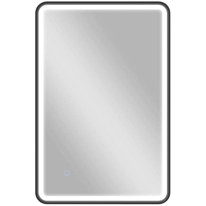 Specchio da bagno a LED 90 x 60 cm, luci, 3 colori, dimmerabile, funzione memoria, orientamento orizzontale e verticale, nero