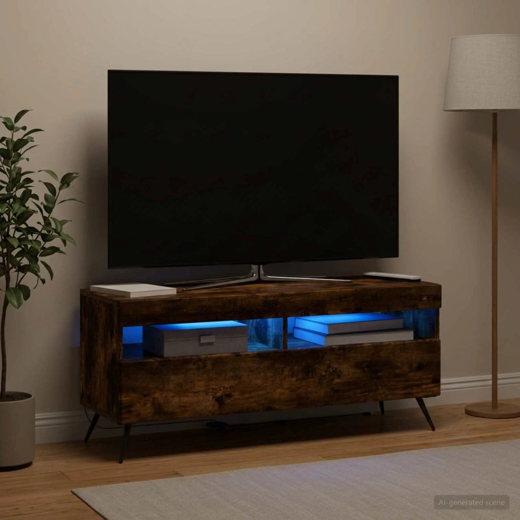 Mobile TV LED Rovere Fumo Legno ingegnerizzato 897650