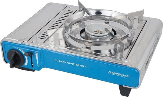 Fornello a gas per campeggio - 1 bruciatore, 2.200 W di potenza, compatta e portatile con cassetta a gas - ideale per il campeggio