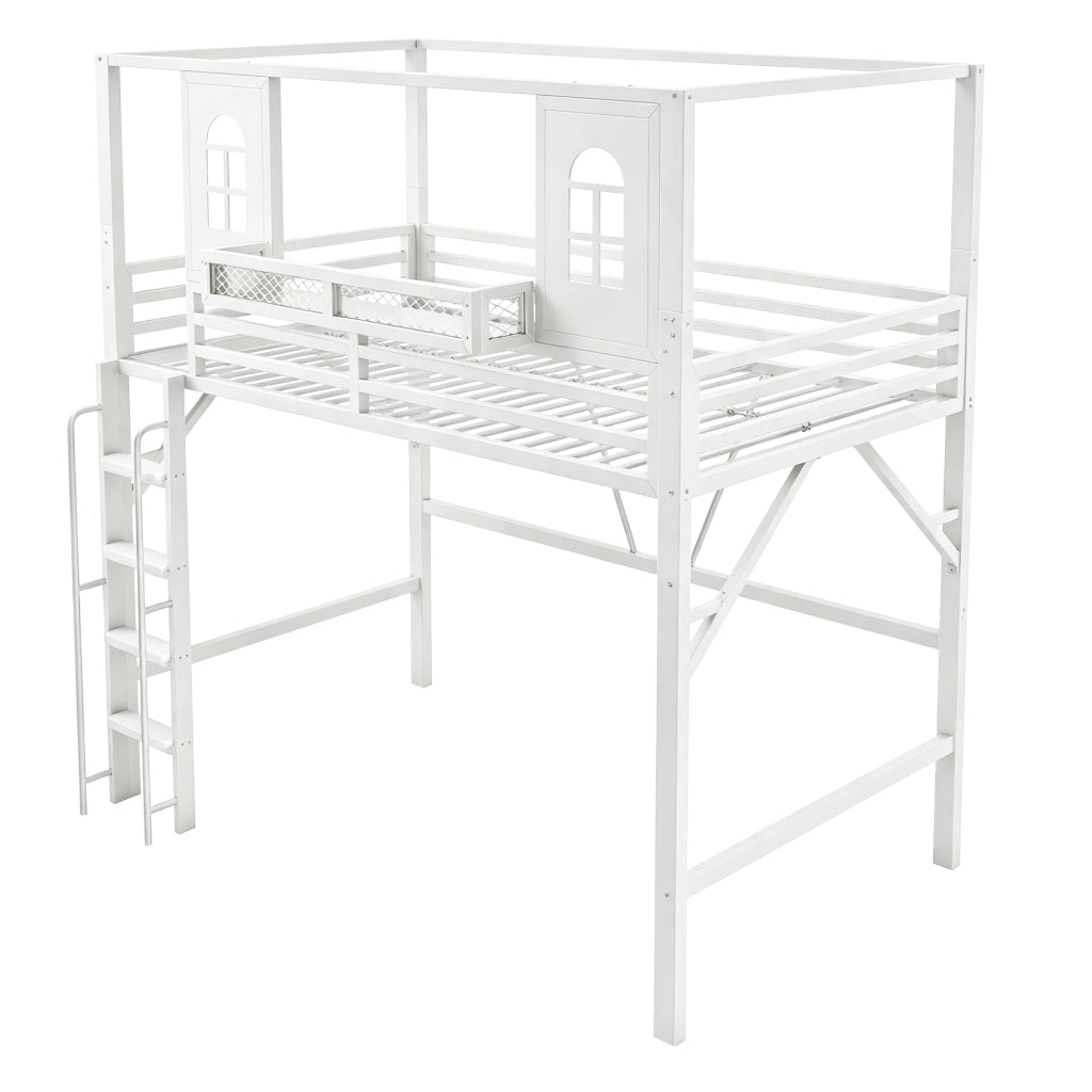 letto a castello metallo bianco 90 x 200 cm