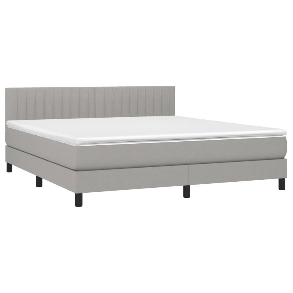 Giroletto a Molle con Materasso Grigio Chiaro160x200 cm Tessuto cod mxl 45556