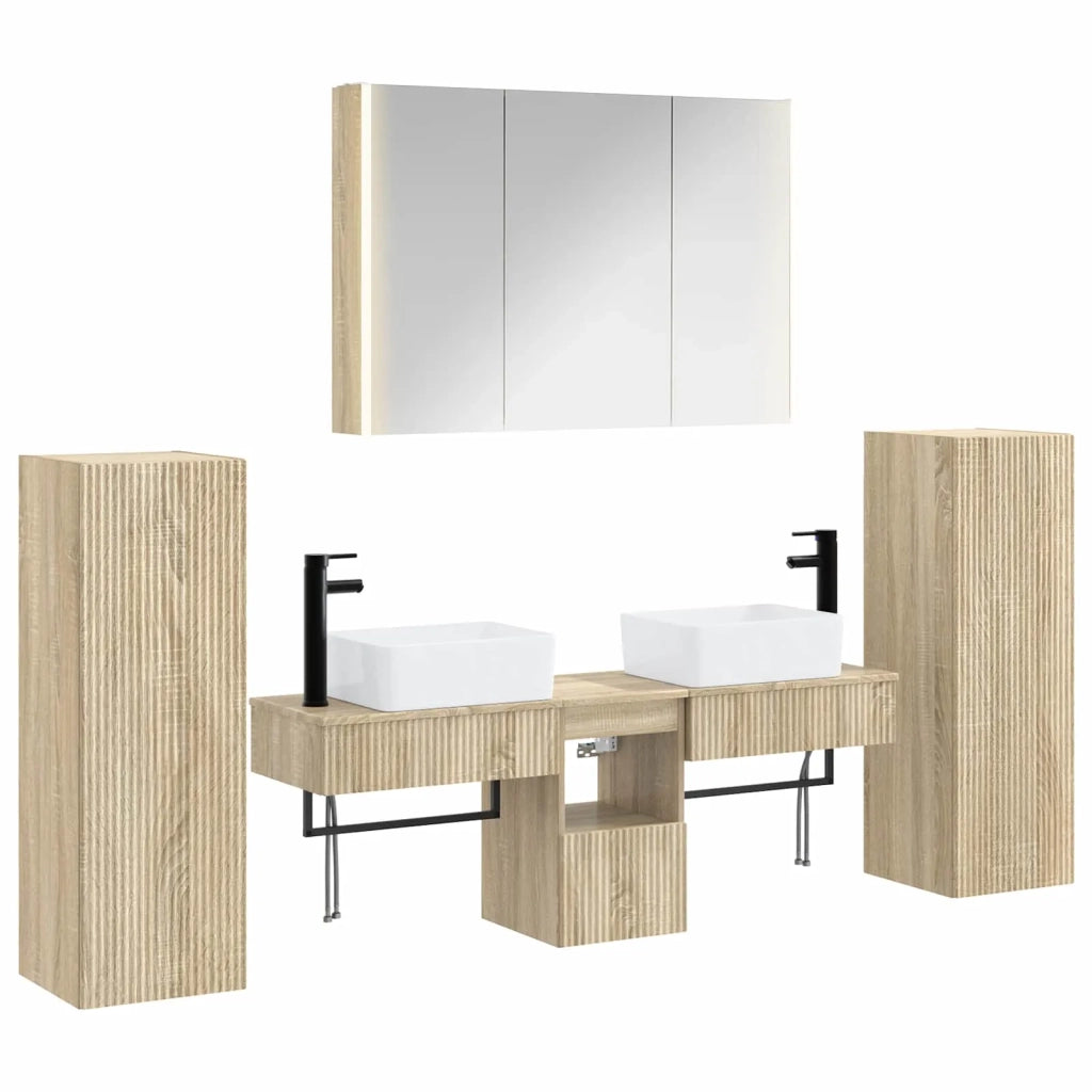 Set di mobili per il bagno 6 pcs Rovere Sonoma 3407137