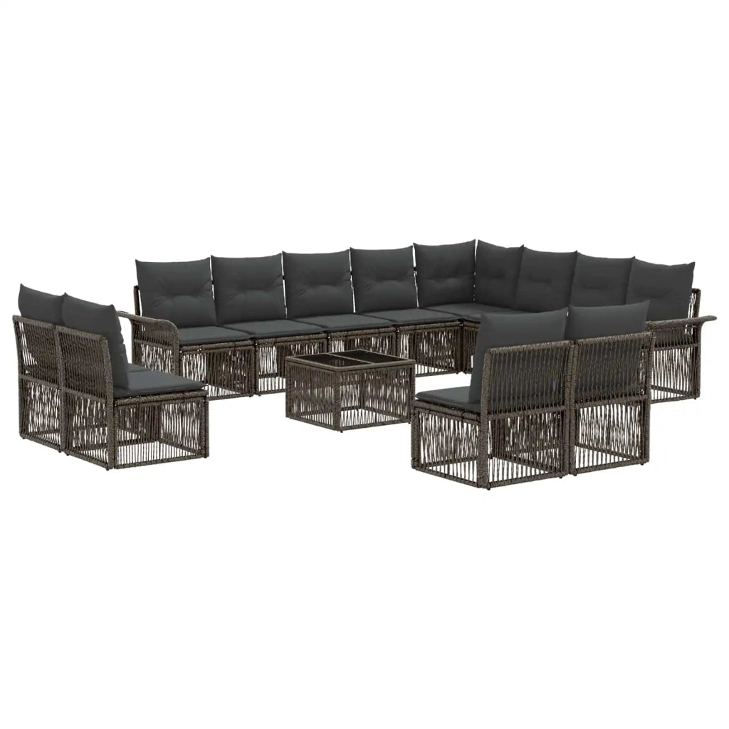 Set Divano da Giardino 13 pcs Grigio polyrattan