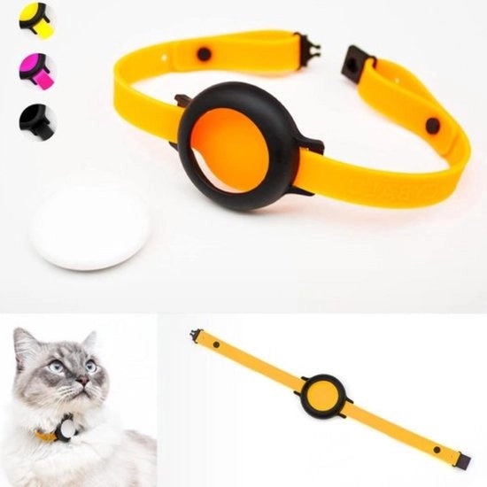 Collare per gatti - sicuro e comodo - 1 pezzo - neon arancione - silicone