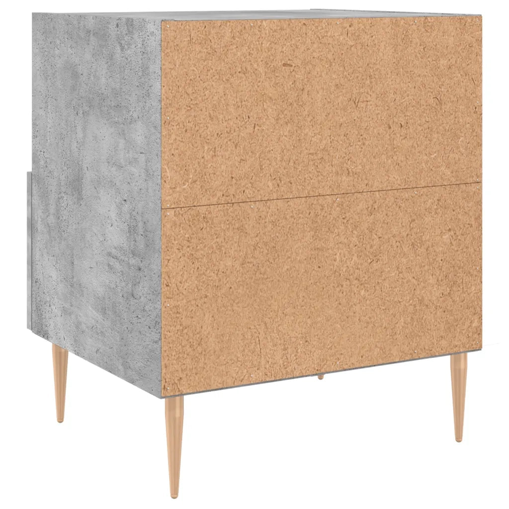 Comodini 2 pz-Set di 2 Tavolino da notte Grigio Cemento 40x35x47,5 cm in Legno Multistrato 738527