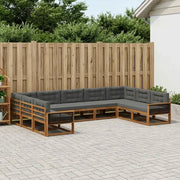 Set di divani da esterno con cuscino 9 pcs Naturale e Antracite 3382885