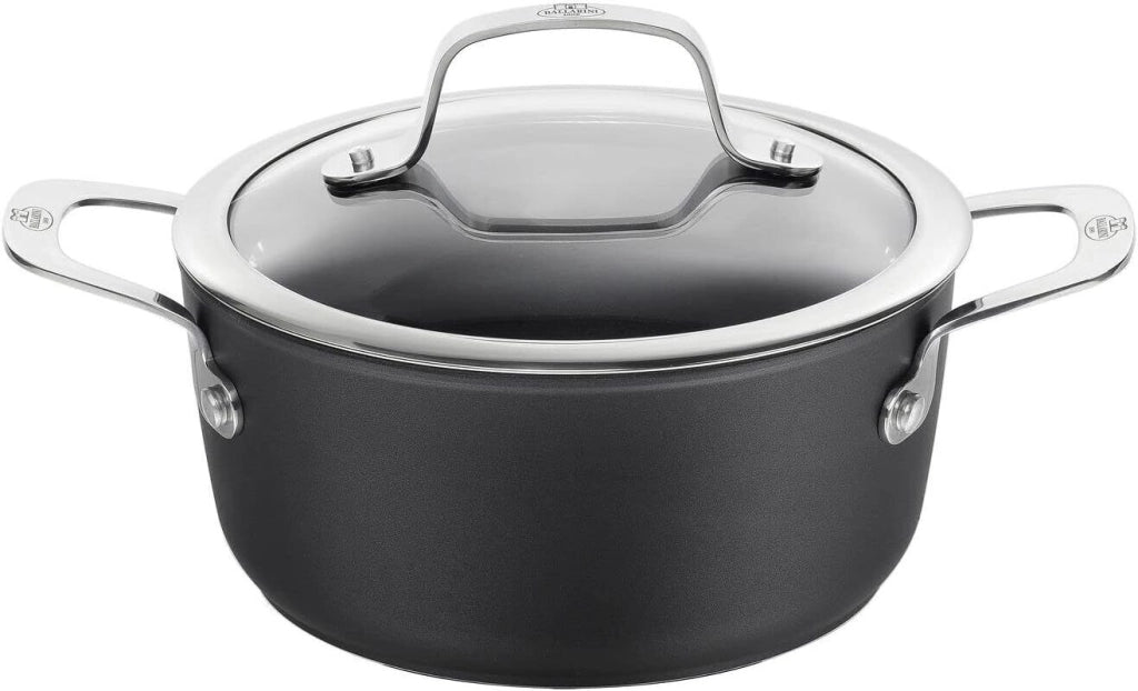 Ballarini 1006986 Alba Casseruola Alta con Coperchio 2.7 L in Alluminio con Rivestimento Keravis Ti-X Titanium Compatibile Induzione colore Grigio