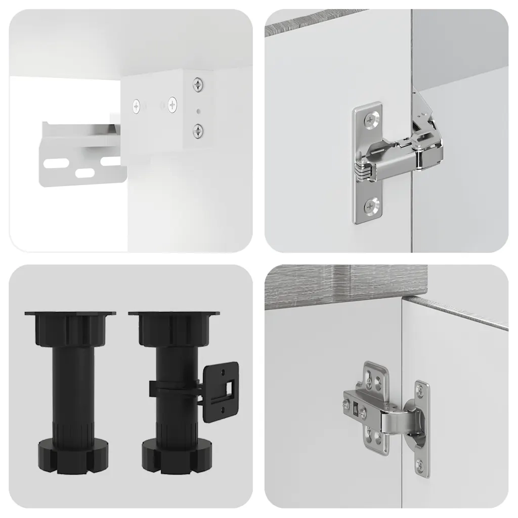 vidaXL Set Mobili da Cucina 14 pz Lucca Grigio Sonoma in Truciolato