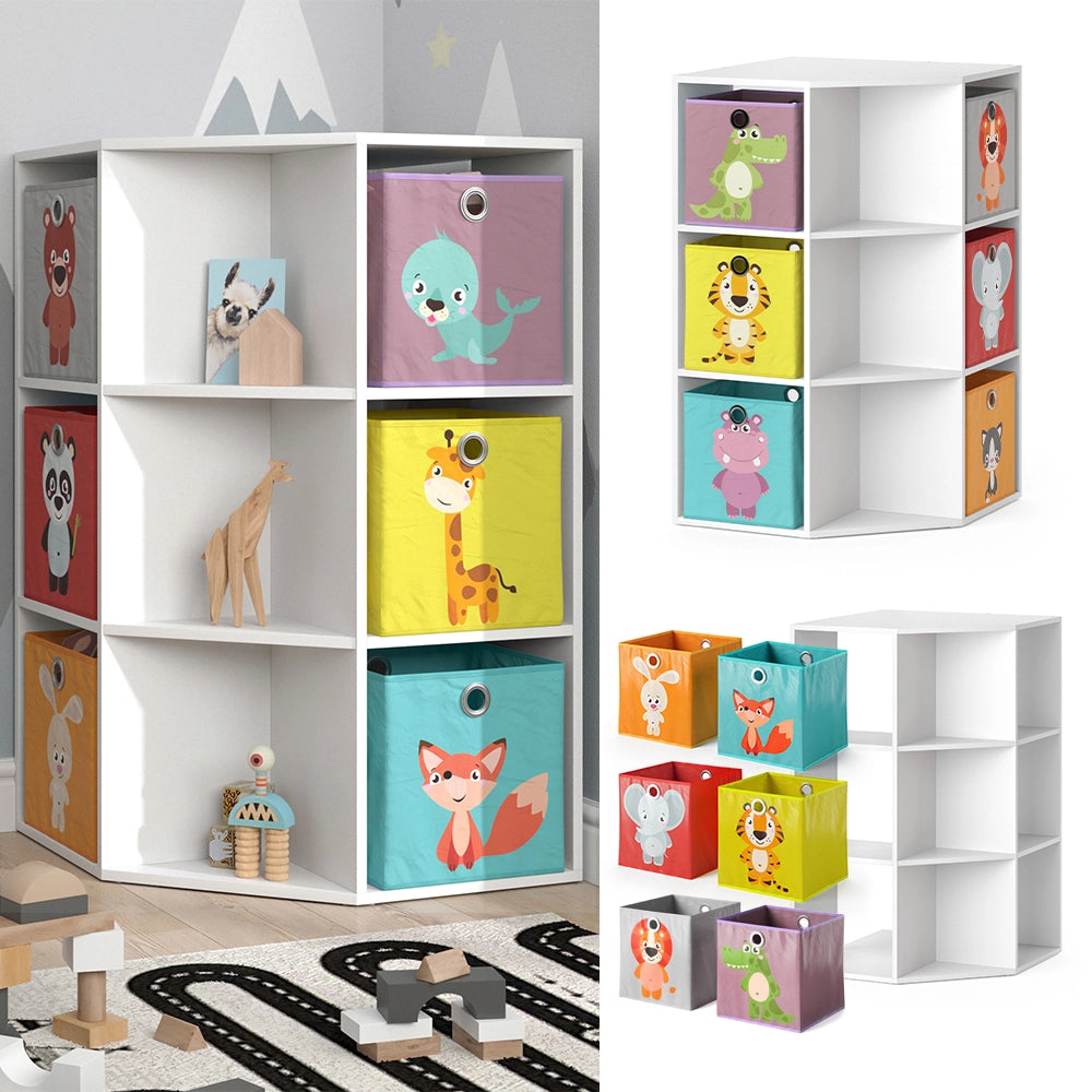Vicco Libreria bambini Bianco 64 x 107.8 cm con 6 scatole pieghevoli opt.1