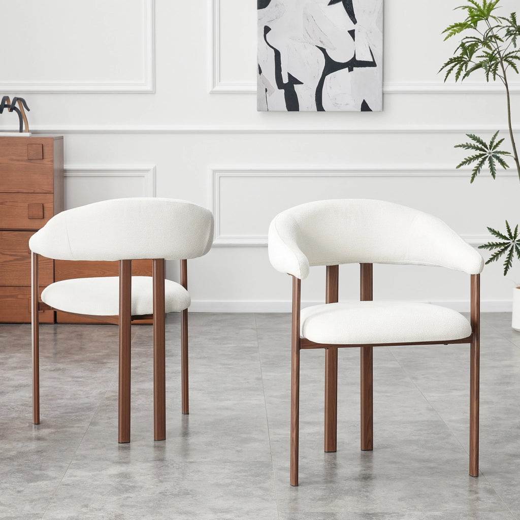 Sedia in Tessuto con Gambe in Metallo ¨C Xylo ¨C Bianco, Set 2 Pezzi
