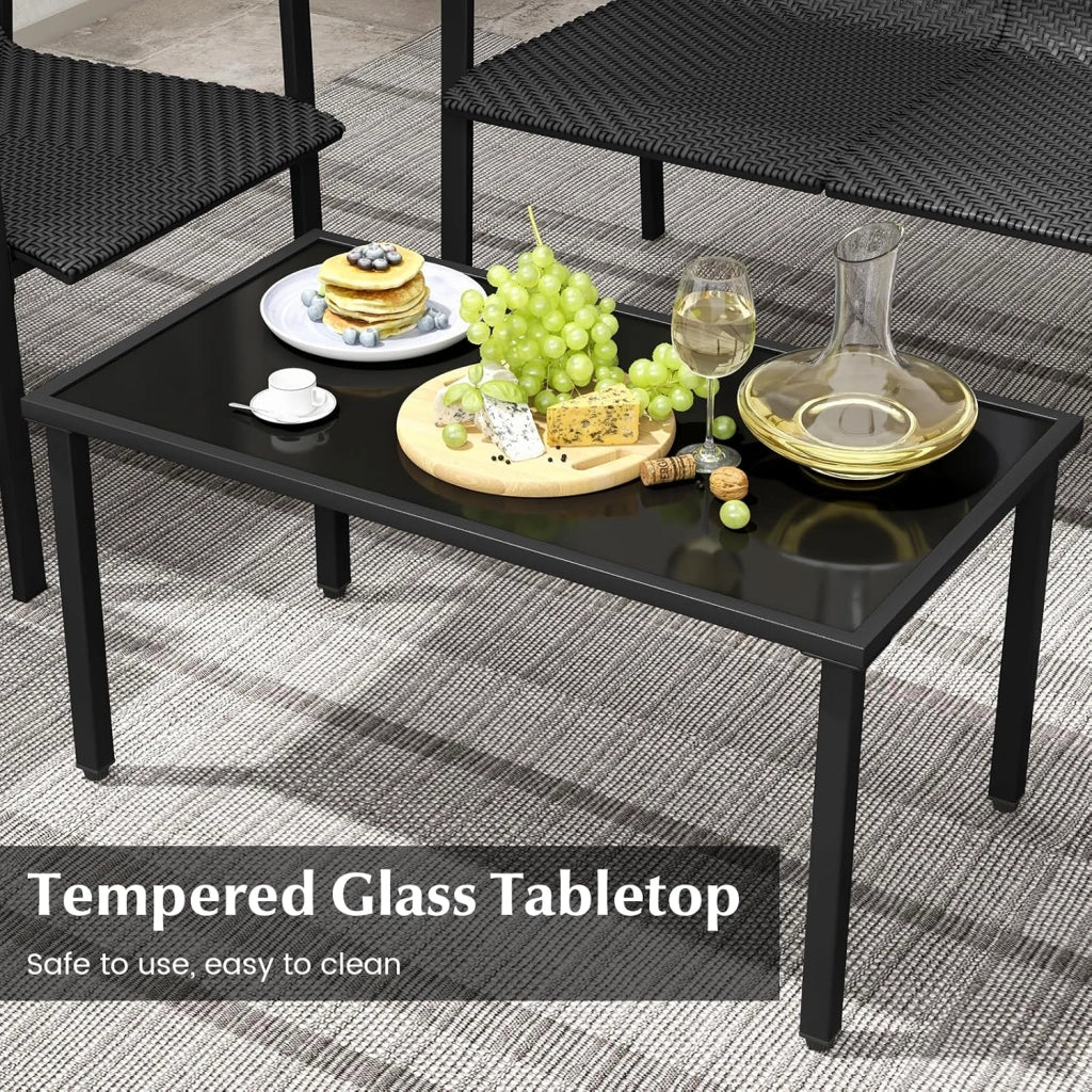 Set di mobili da giardino per esterni, set di mobili da giardino in polyrattan, 4 pezzi, mobili da terrazzo, set da 4 persone, tavolo da 2 sedie, per balcone, set da balcone, resistente alle