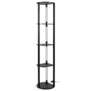 Lampada da terra con ripiano versatile 35 x 30 x 163 cm 3 livelli di luminosità design moderno in MDF nero 20_0012303