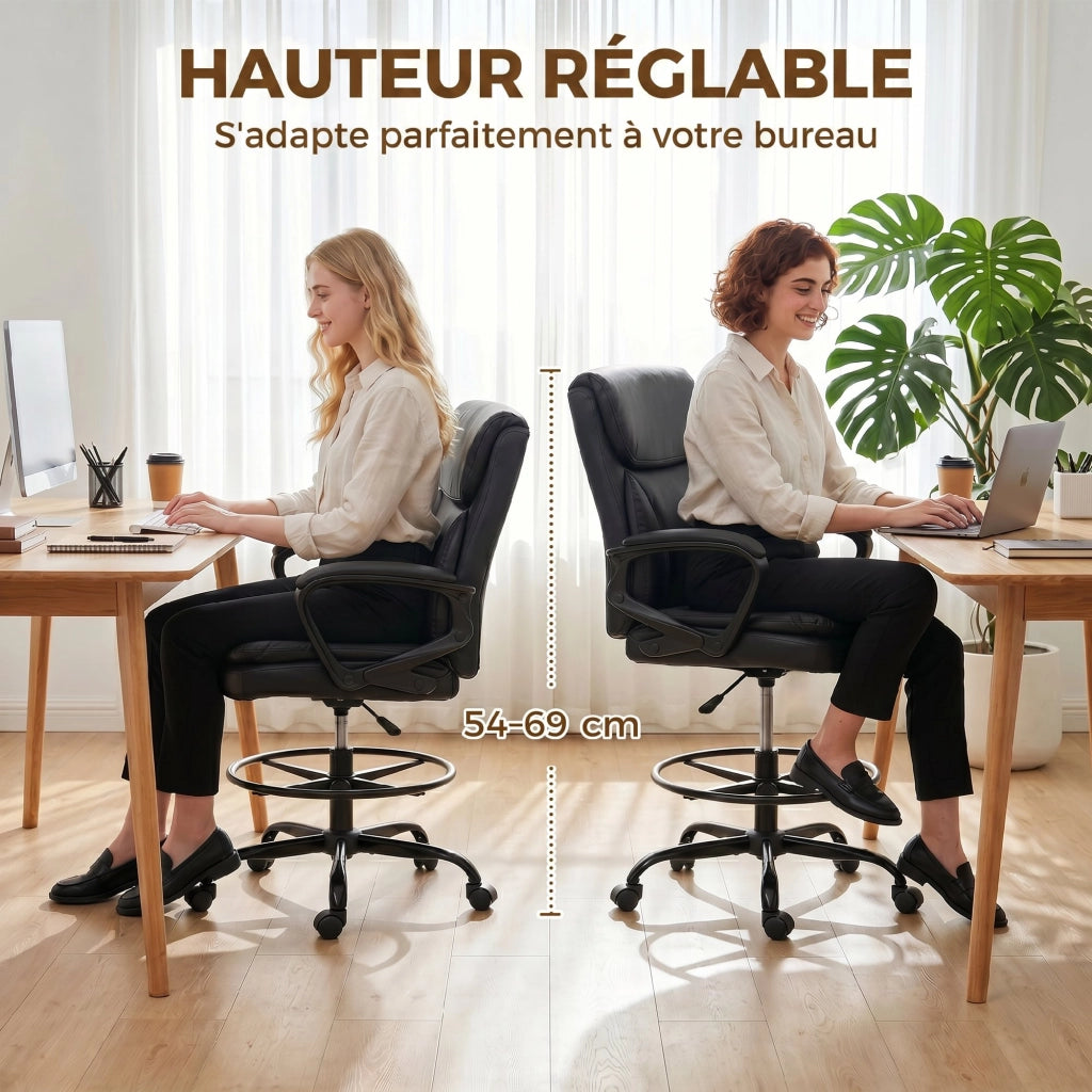 Sedia da ufficio ergonomica regolabile in altezza ¨C zephmum ¨C nero 61x61x108 cm