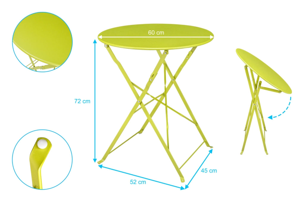 Set tavolo e sedie da giardino pieghevoli lime – Positano TRSP16PO