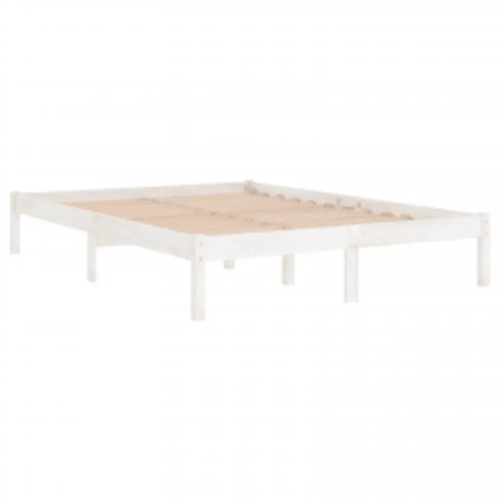 Giroletto-Struttura Letto Bianco in Legno Massello 200x200 cm 771881