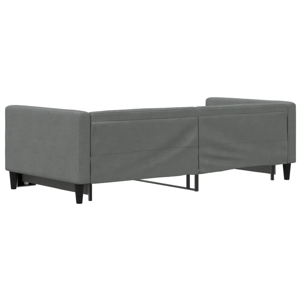 Divano Letto con Letto Estraibile Grigio Scuro 90x190cm Tessuto
