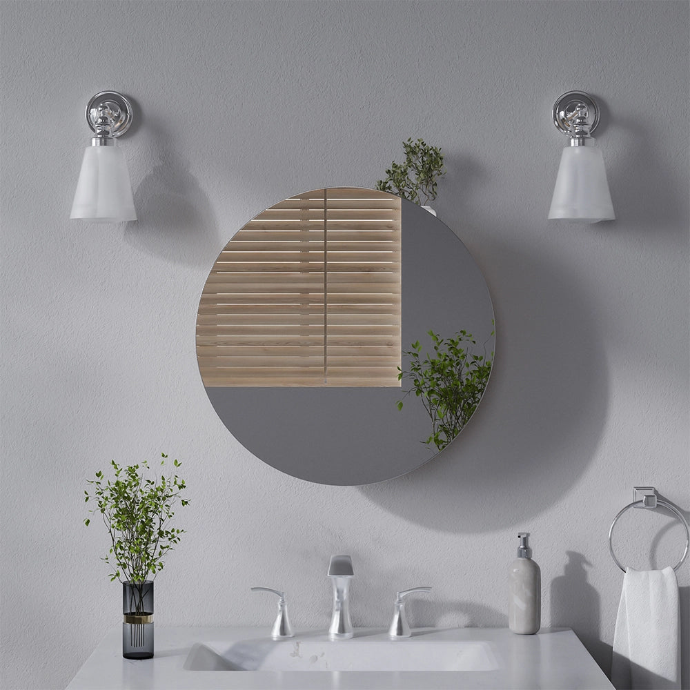 Vicco Specchio contenitore bagno Bianco 50 x 50 cm con 2 scomparti