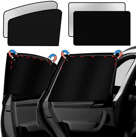 Sostituti di ombreggiatura magnetici per auto - protezione UV - 4 pezzi