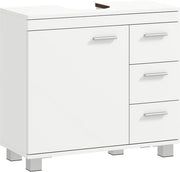Cassettiera Bagno - 3 Comparti - Chiusura a Pelo - Asciugamani - Struttura in Legno