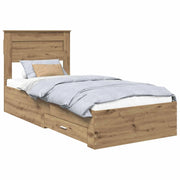 Letto singolo | Letto per adulti | Struttura del letto Rovere artigianale 100 x 200 cm