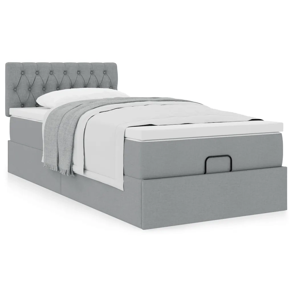 Struttura Letto Pouf con Materasso 80x200 cm in Tessuto 3311497