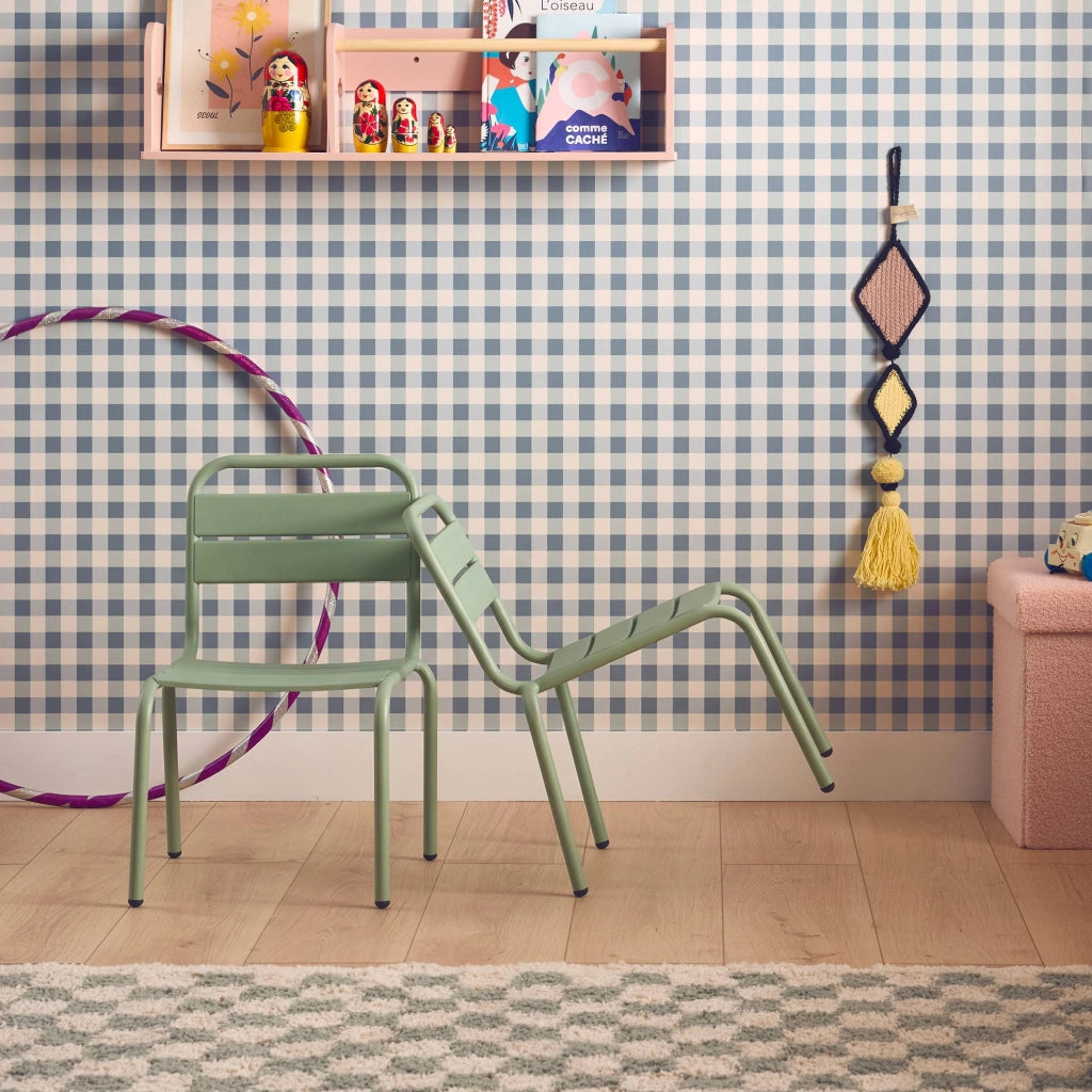 Set di 2 sedie in metallo per bambini, verde chiaro