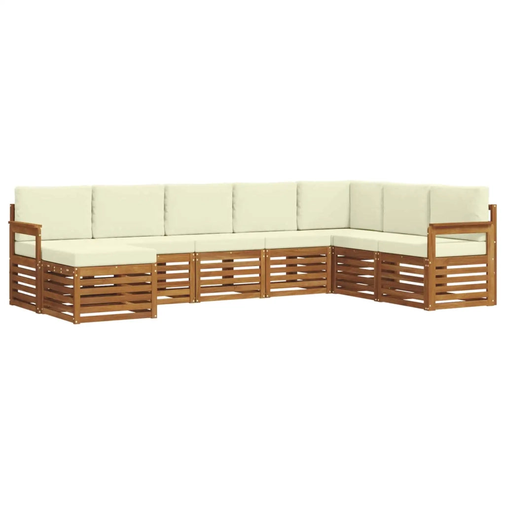 Set divano sezionale con cuscino 8 pcs Naturale e Crema 3375275