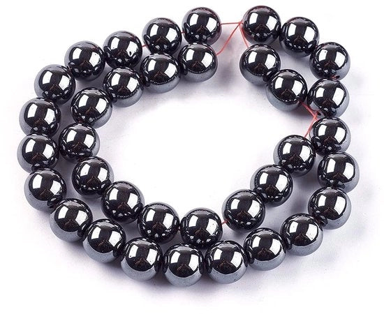 Cordoni di acciaio inossidabile 12mm - Non magnetici - Sintetici - Nero - Ronde - Circa 34 pezzi/alazzo - Per collane di moda