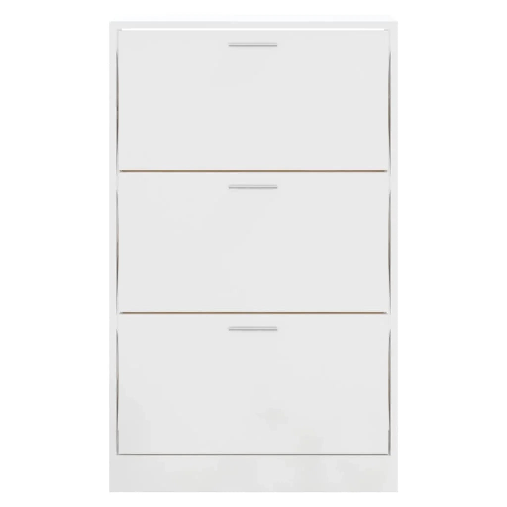 Scarpiera mobile contenitore per scarpe mobile per ingresso/corridoio/soggiorno finitura lucida 63 x 24 x 103 cm legno ingegnerizzato bianco 02_0021310