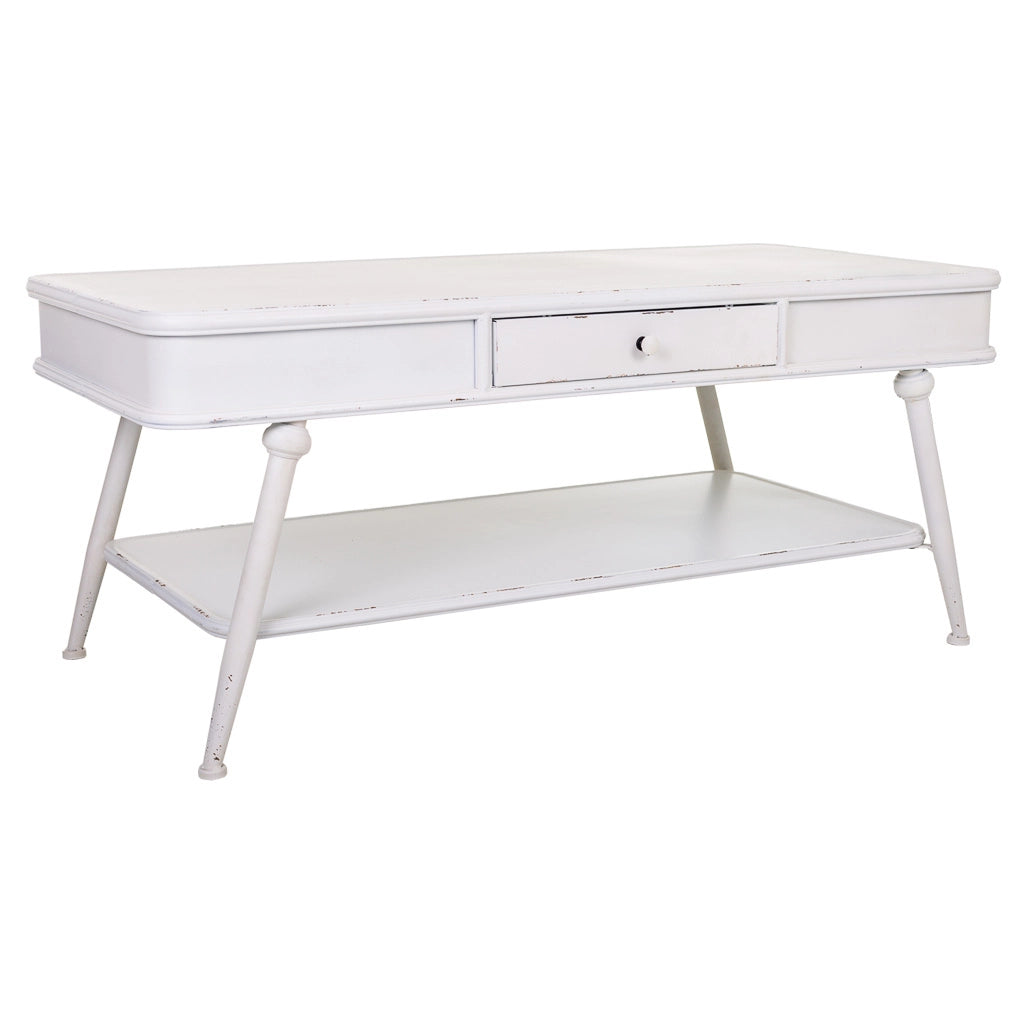 Tavolino in metallo bianco 120x60x53h