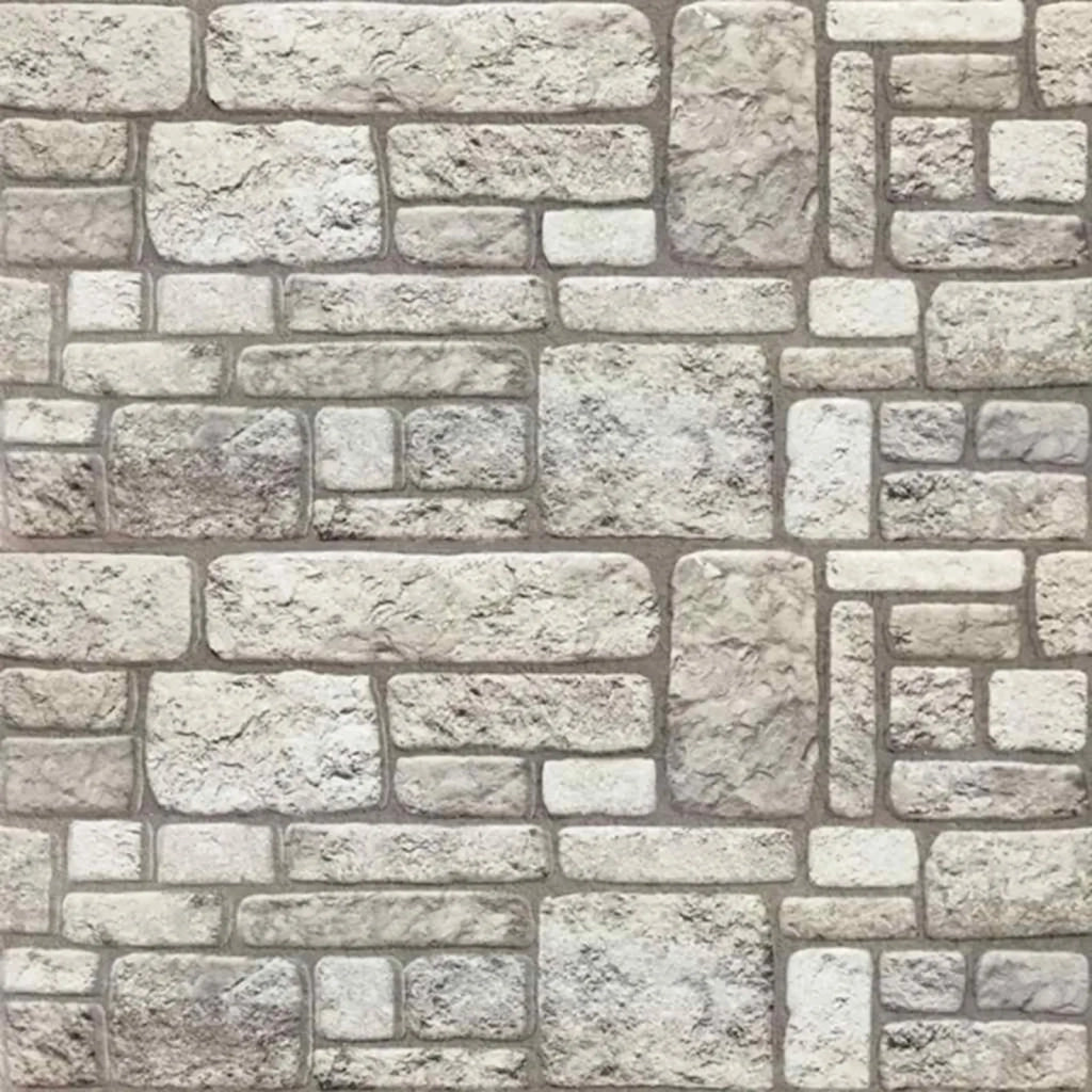 Pannelli da parete 10 pcs Grigio 100 x 50 cm Schiuma EPS