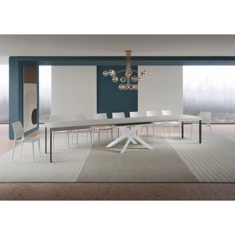 Tavolo allungabile 180/440x90 cm Volantis telaio Bianche - Cashmere
