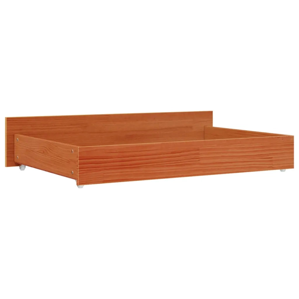 Cassetti per Letto 4 pz Marrone Cera in Legno Massello di Pino CFW2316800