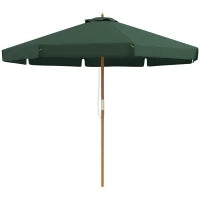 Ombrellone da Giardino con Doppio Tettuccio, in Bambù e Poliestere, Ø325x250 cm, Verde
