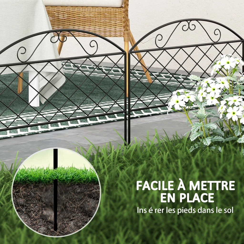 Pannelli decorativi per giardino in metallo ¨C zephmum ¨C 5 pezzi grigio 305x43 cm