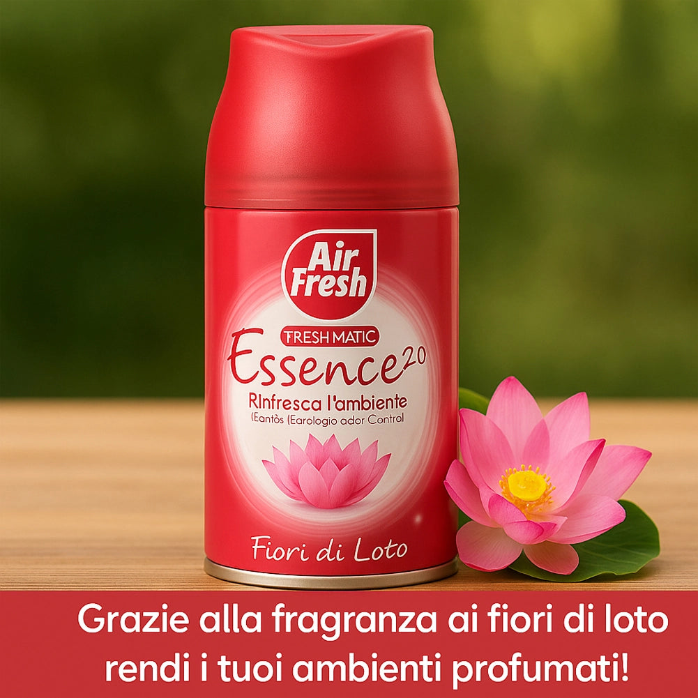 AIR FRESH Deomatic Set 6x250ml Ricarica Spray Profumatore Ambiente Fiore di Loto