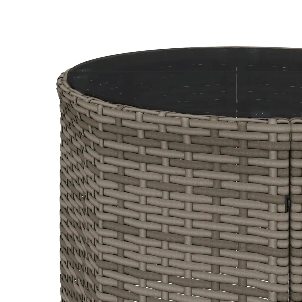 vidaXL Divano Giardino Tavolo Cuscini Semicircolare Grigio Polyrattan