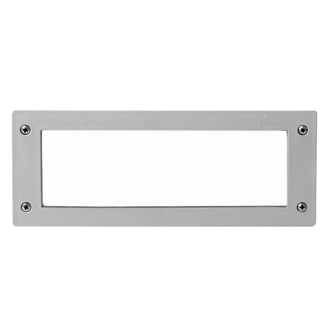 Fumagalli Leti 300 Grigio Opale Lampada Faretto Segnapasso E27 a Muro Incasso IP66 Rettangolare
