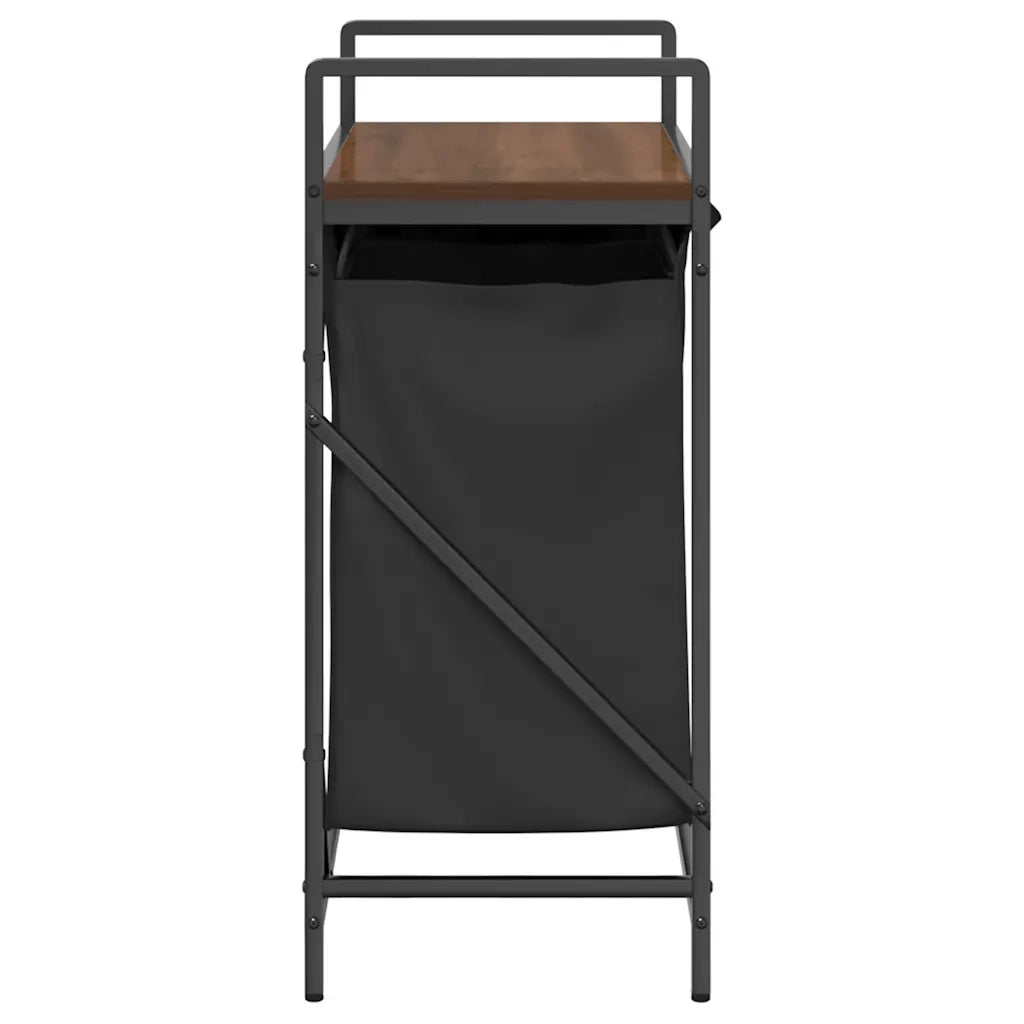 Cesto della Biancheria 2 Scomparti con Ripiano Rovere Marrone CFW9493401